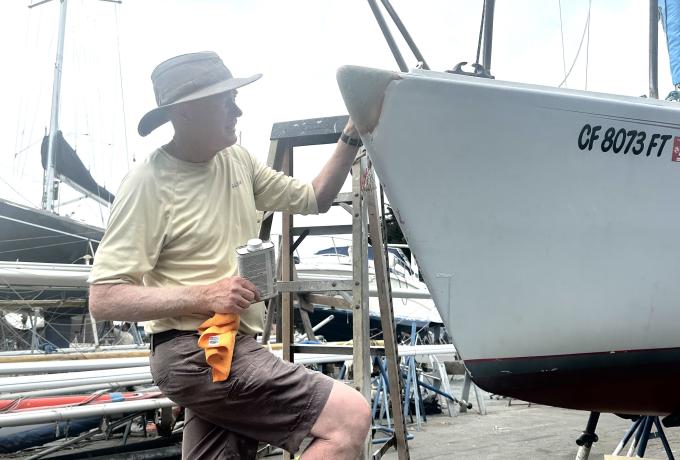 David working on Zena